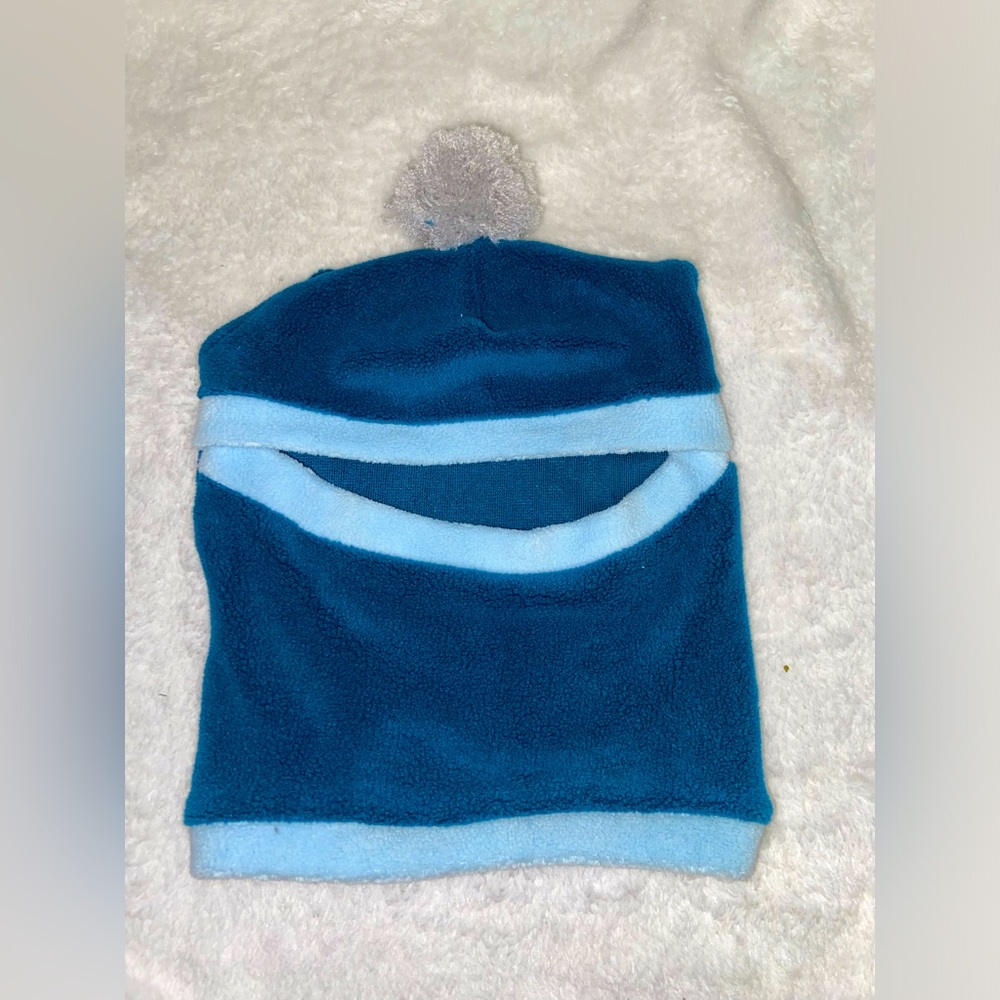 Blue Pet Balaclava Ski Mask With Pom Ball Medium Large Dog
